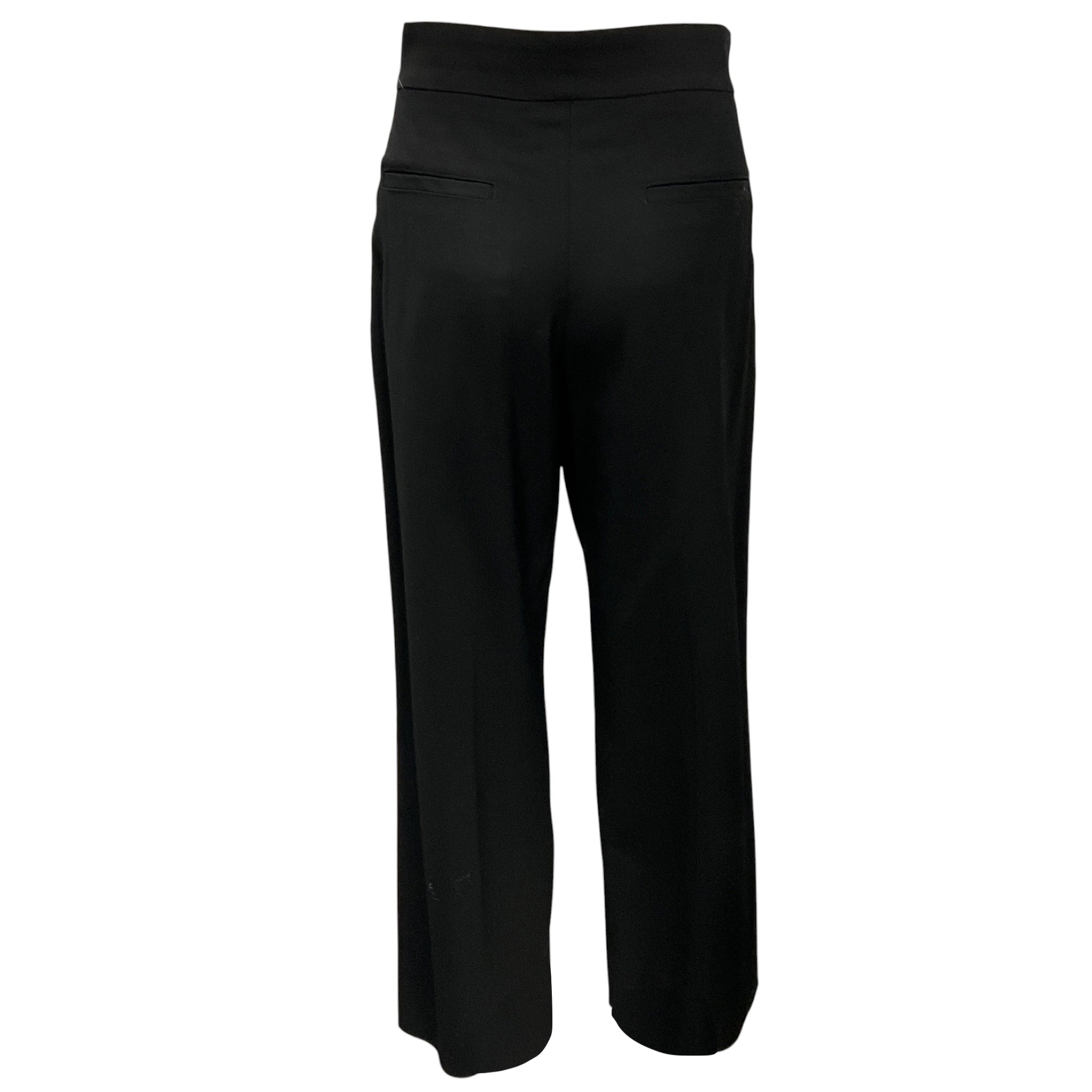 Loewe Black / Tan Lambskin Leather Trimmed Viscose Stretch Pants