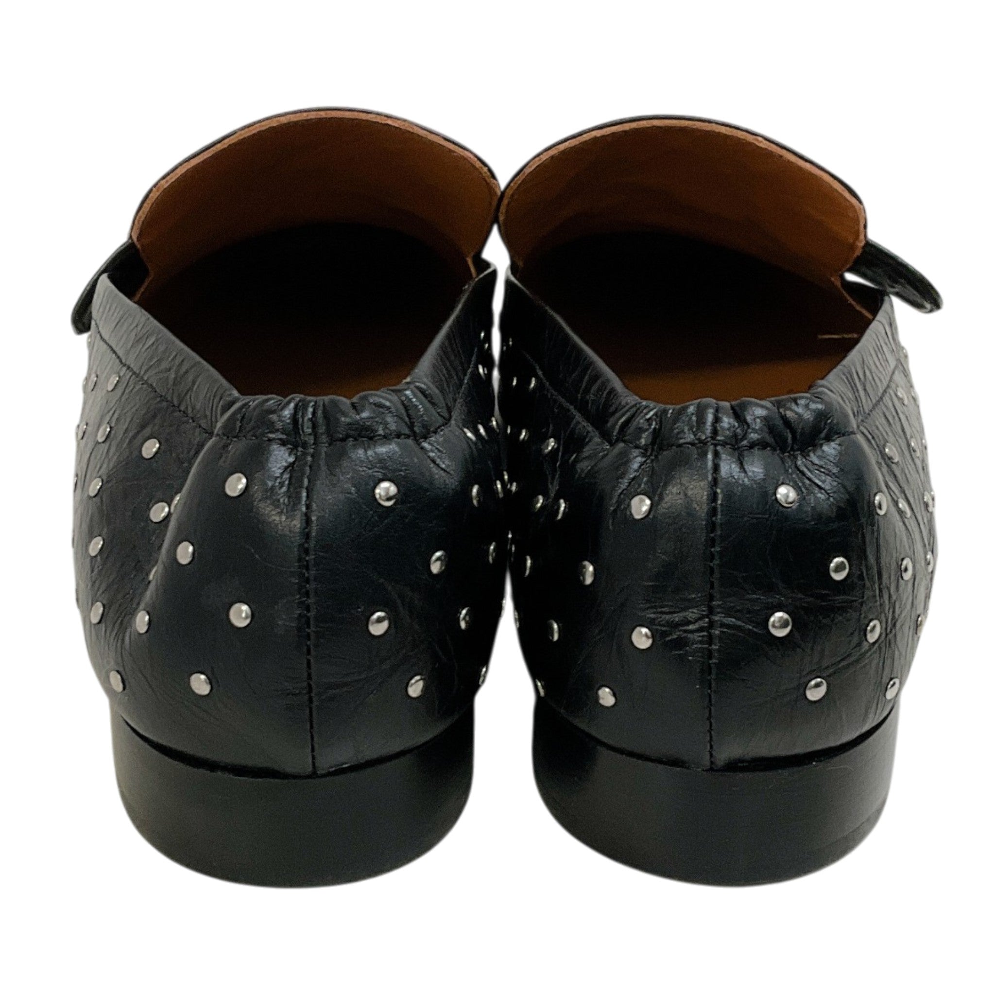 Laurence Dacade Black Leather Silver Studded Angela Loafers