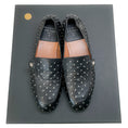 Load image into Gallery viewer, Laurence Dacade Black Leather Silver Studded Angela Loafers
