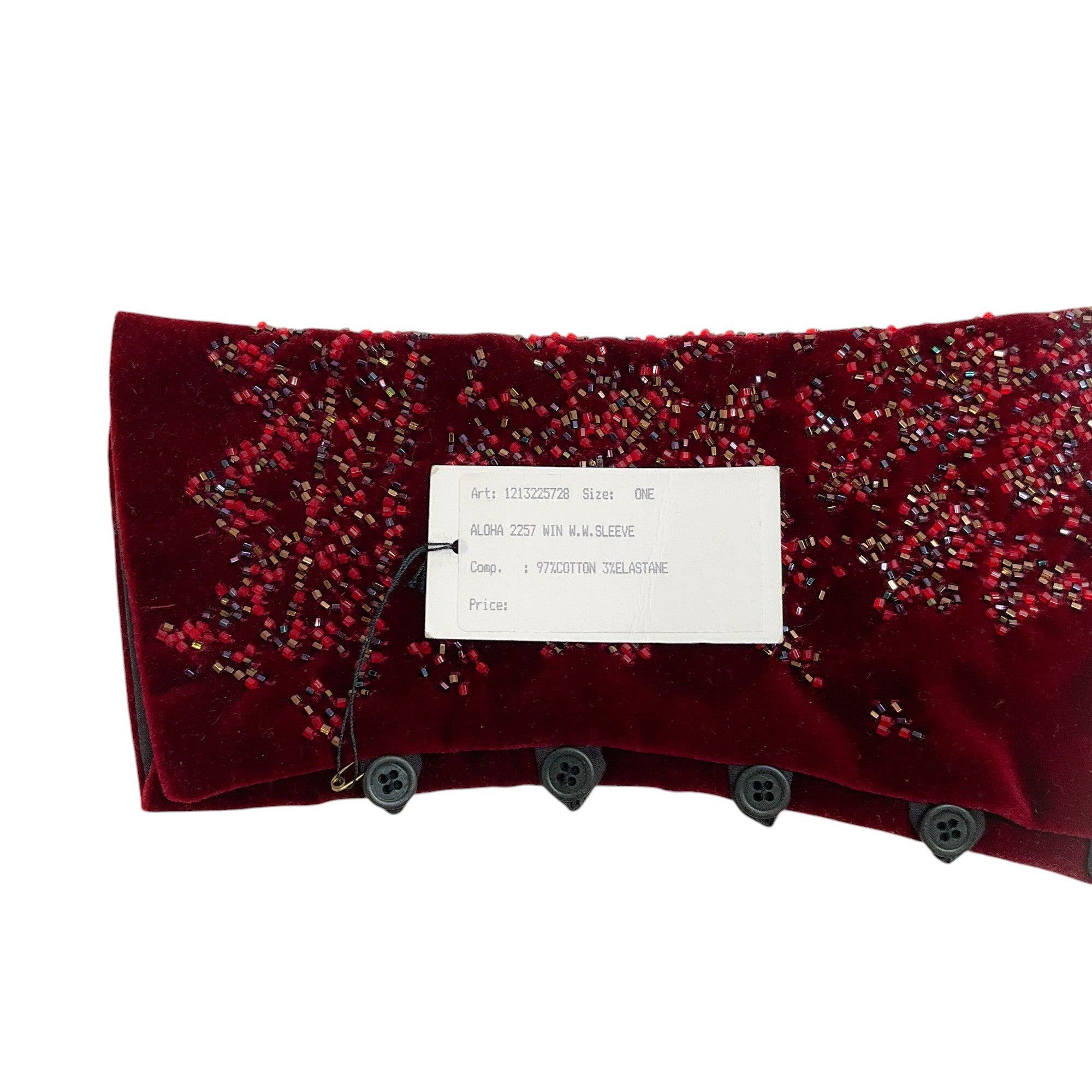 Dries van Noten Red Velvet Beaded Sleeves