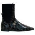 Load image into Gallery viewer, Toteme Dark Brown Croc Embossed Ankle Boots
