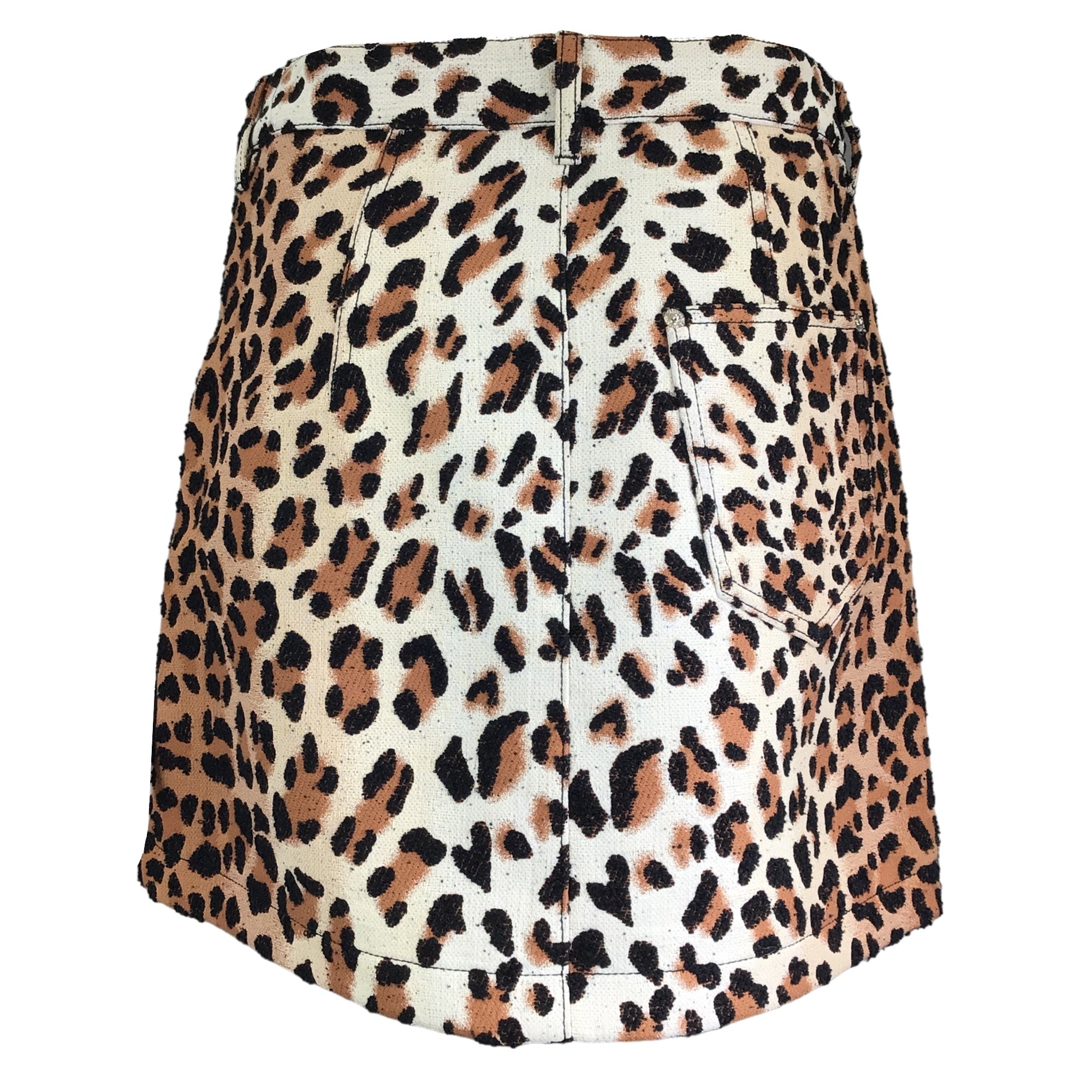 Louis Vuitton Tan / Black Leopard Print Cotton Mini Skirt