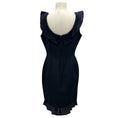 Load image into Gallery viewer, Roland Nivelais Navy Blue Ruffled Silk Dress
