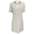 Load image into Gallery viewer, Barbara Bui Grey Crepe Midi Dress with Chain Jewel Neckline
