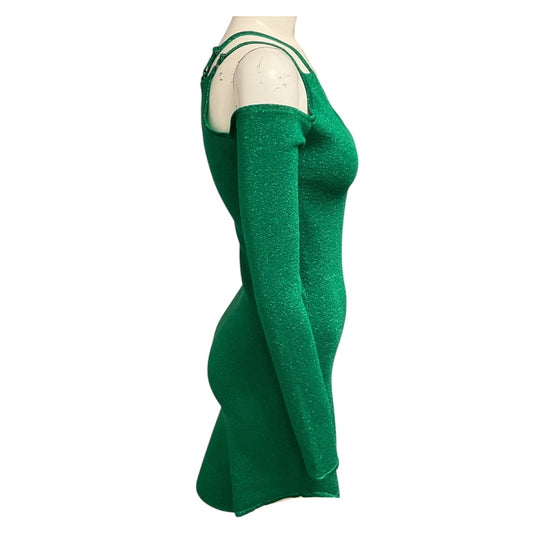 JW Anderson Emerald Cut Out Detail Asymmetric Dress