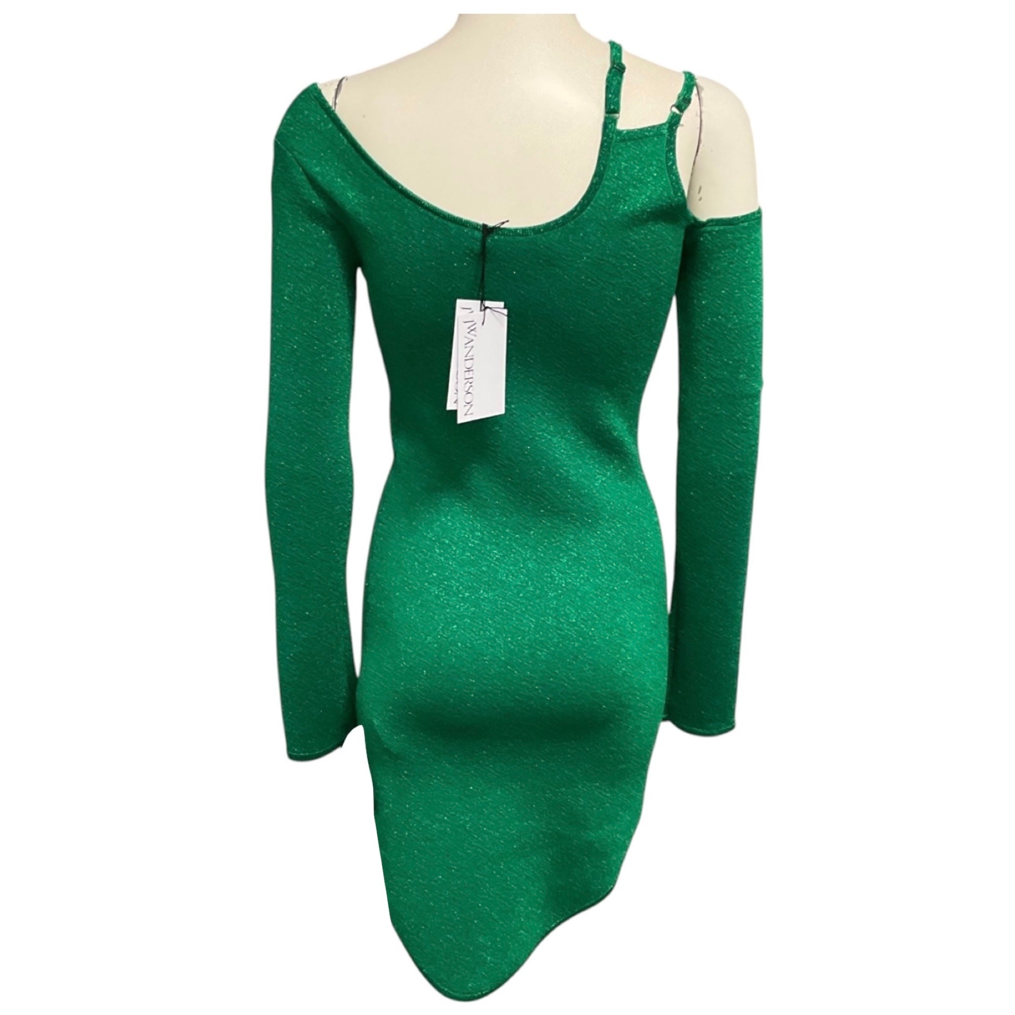 JW Anderson Emerald Cut Out Detail Asymmetric Dress