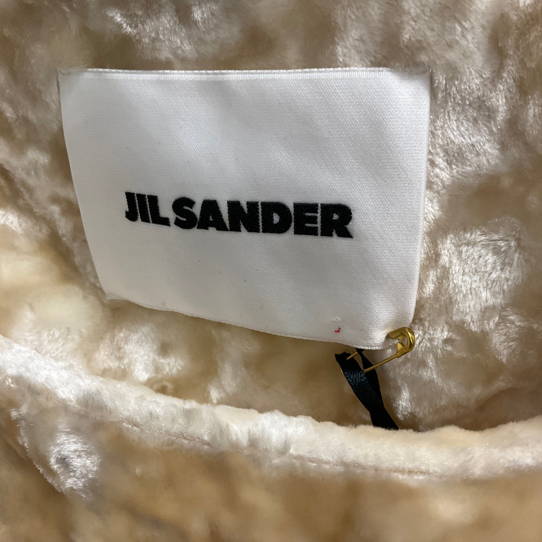 Jil Sander Ivory Crushed Velvet Maxi Dress