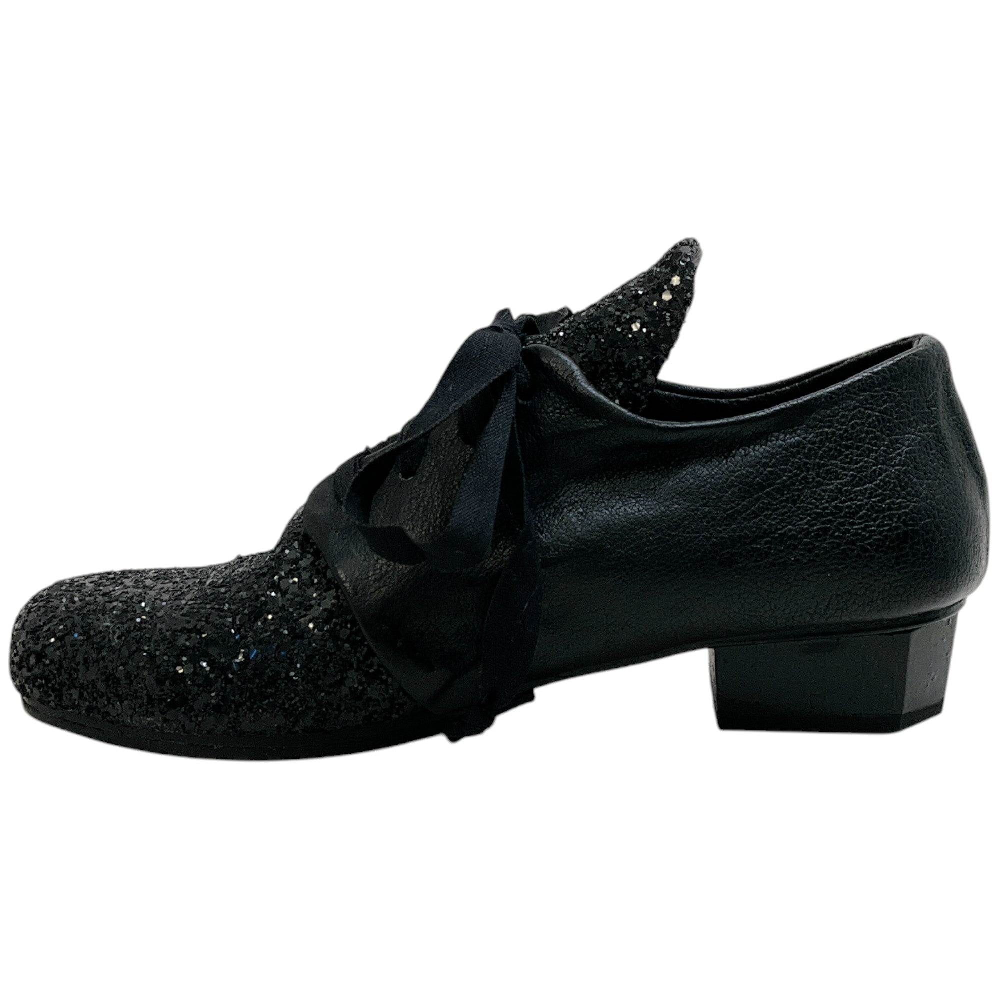 Inscrire by Devrandecic Black Glitter Lace Up Shoes