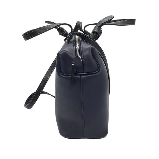 Celine Navy Blue / Black Small Lambskin Leather Soft Cube Handbag