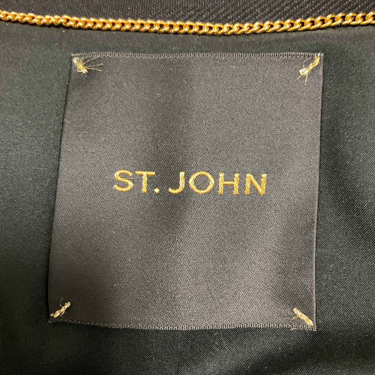 St. John Black Double Breasted Mid Length Coat