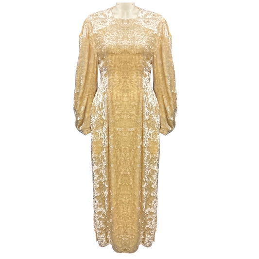 Jil Sander Ivory Crushed Velvet Maxi Dress