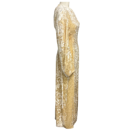Jil Sander Ivory Crushed Velvet Maxi Dress