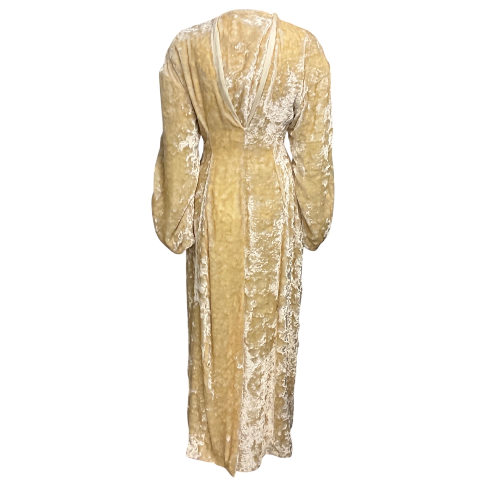 Jil Sander Ivory Crushed Velvet Maxi Dress