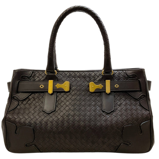 Bottega Veneta Brown Leather Intrecciato Tote
