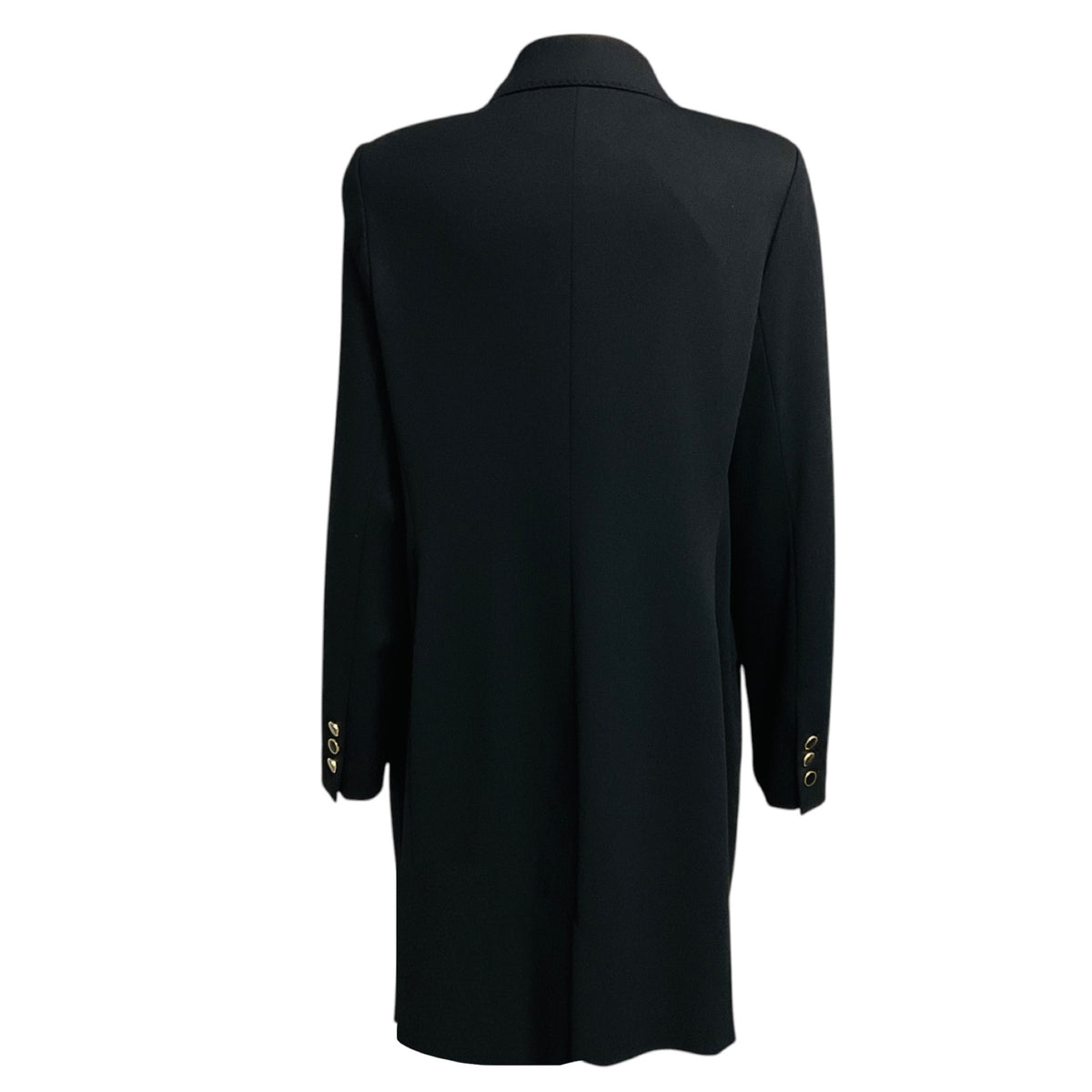 St. John Black Double Breasted Mid Length Coat