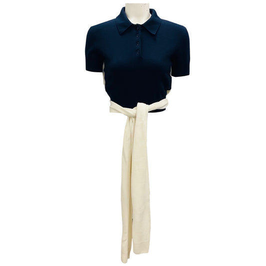 Loewe Navy / Ecru Open Back Polo Jumper