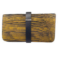 Load image into Gallery viewer, Calvin Klein Collection Yellow / Black Accordion Clutch Bag
