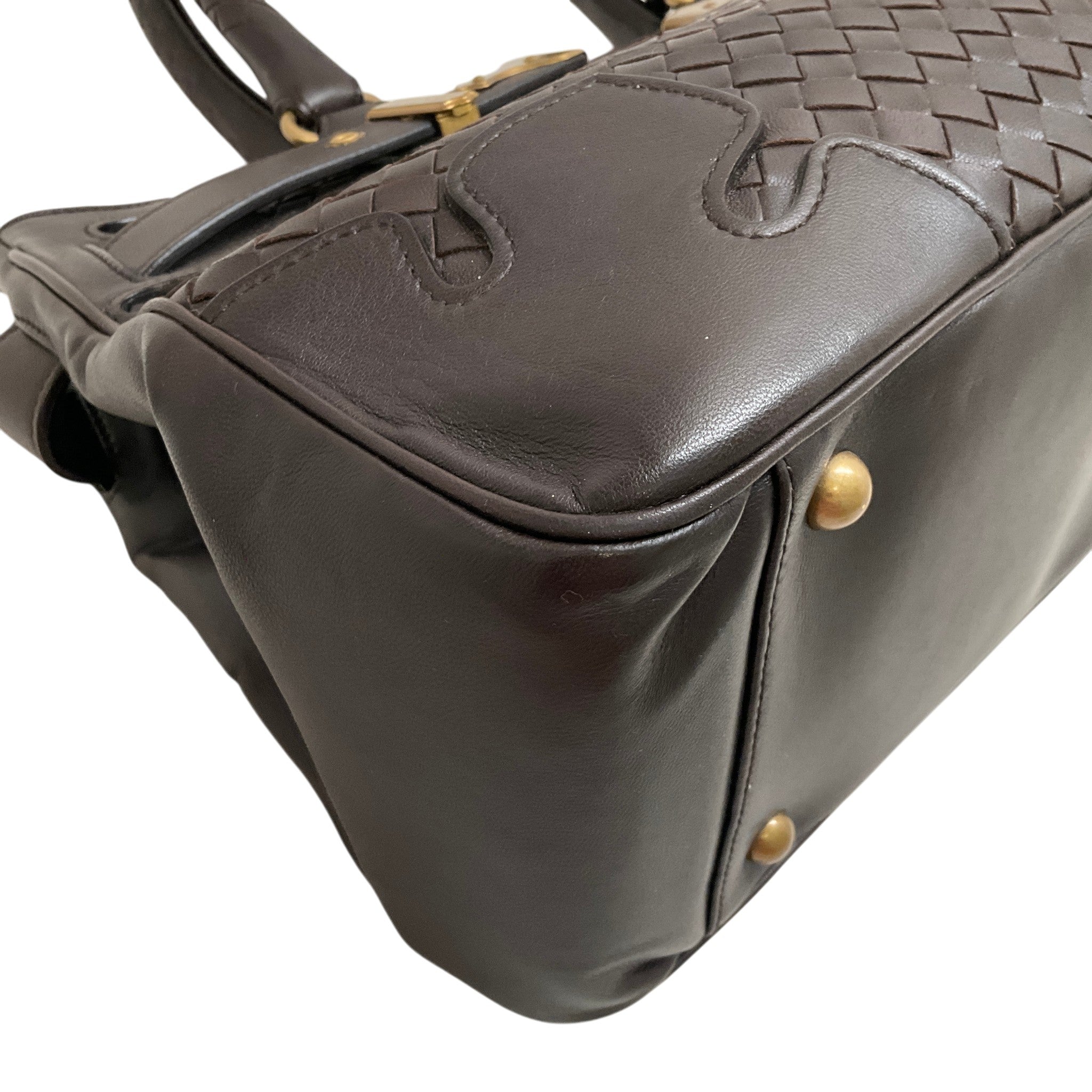 Bottega Veneta Brown Leather Intrecciato Tote