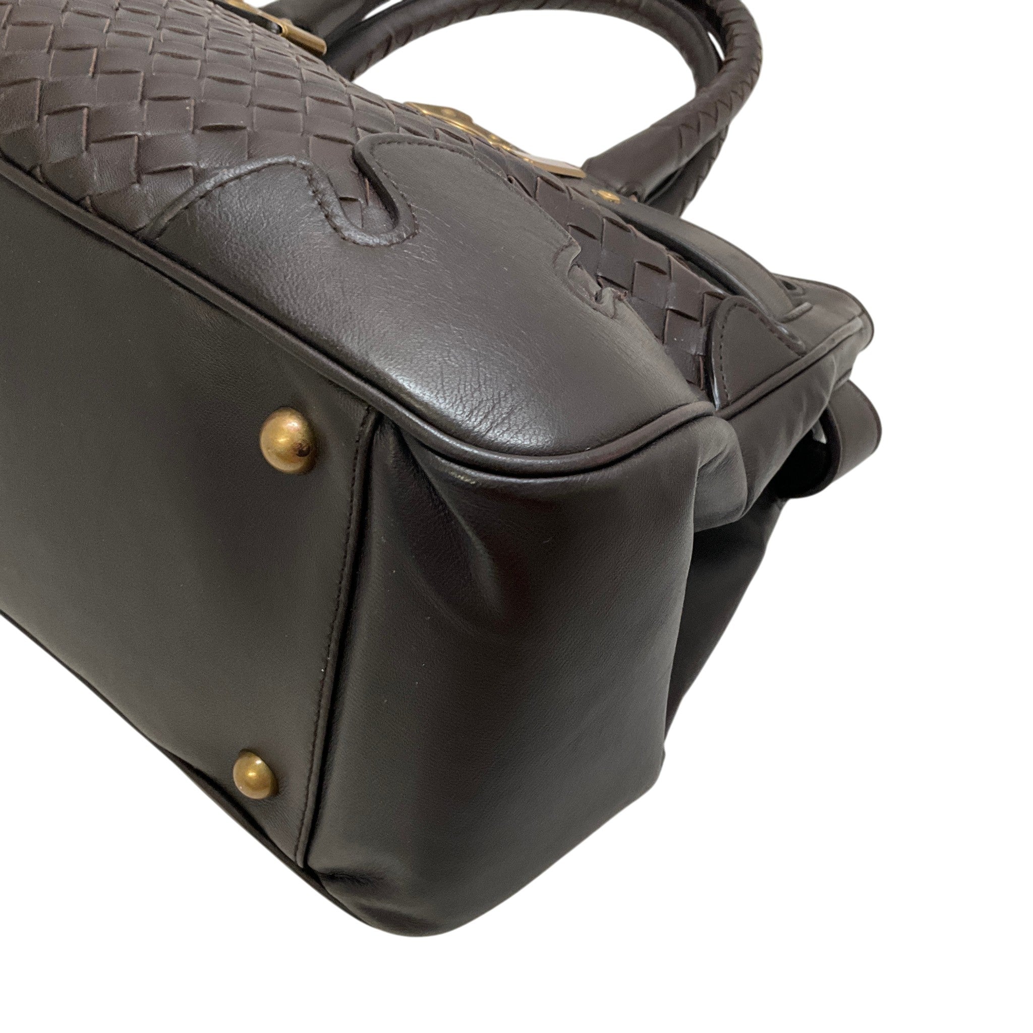 Bottega Veneta Brown Leather Intrecciato Tote