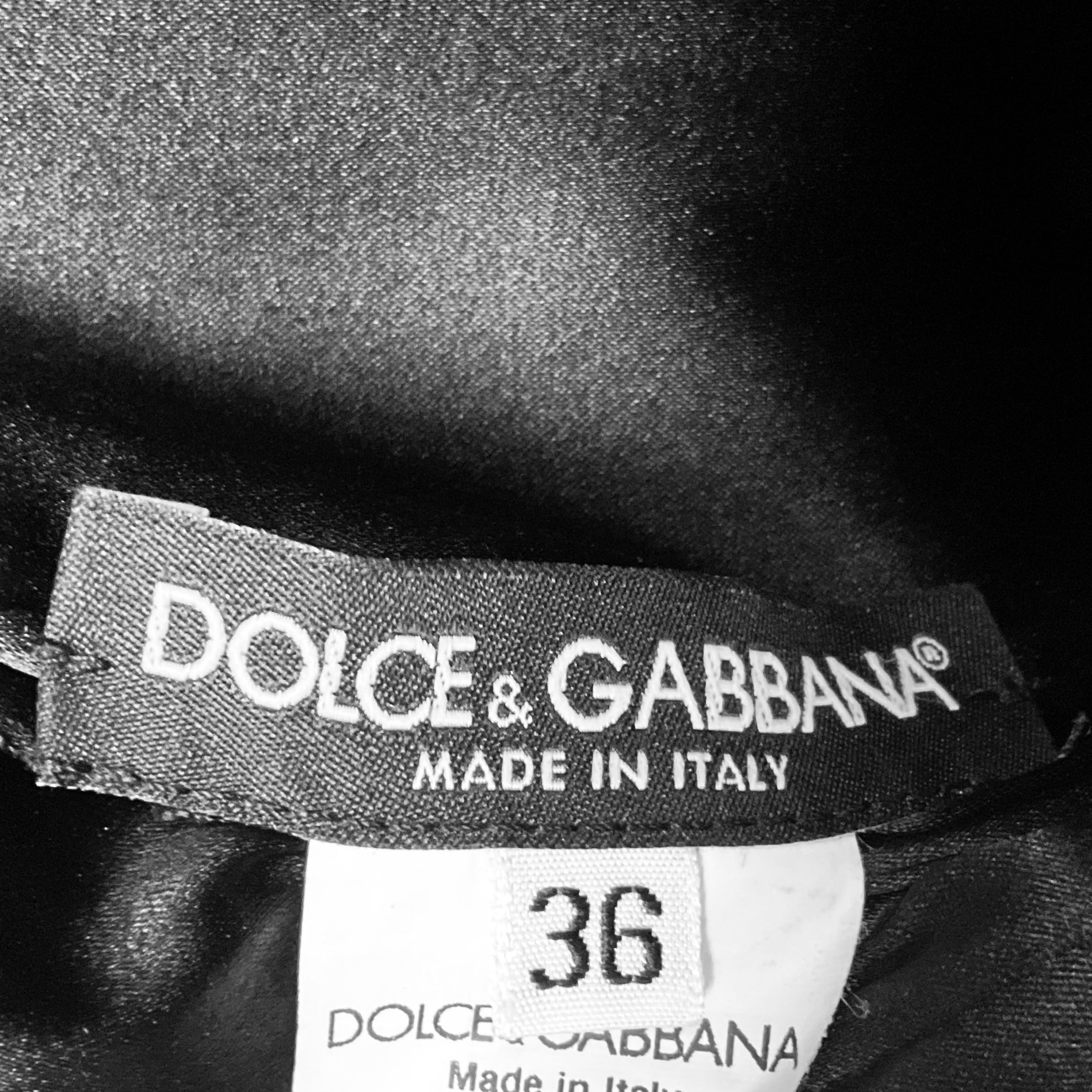 Dolce & Gabbana Black Floral Knit Applique Satin Mini Dress