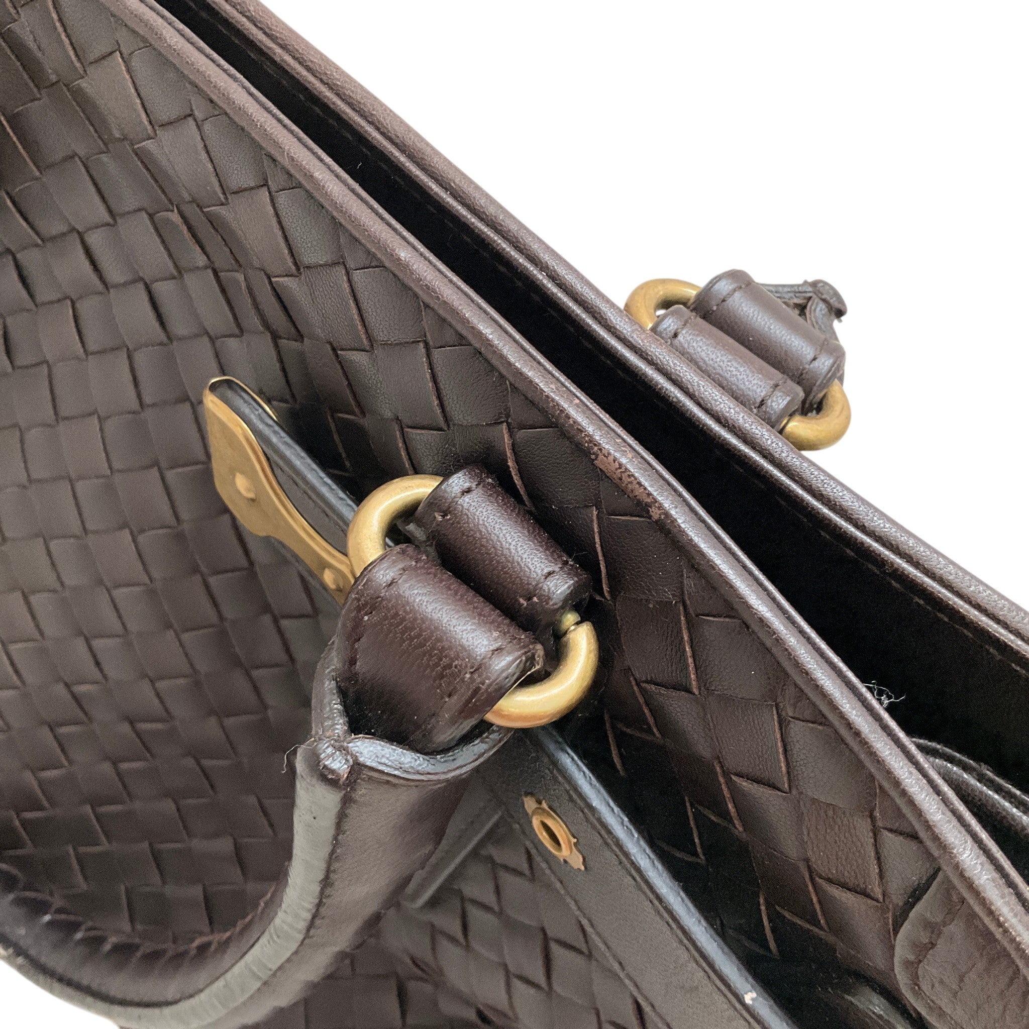 Bottega Veneta Brown Leather Intrecciato Tote