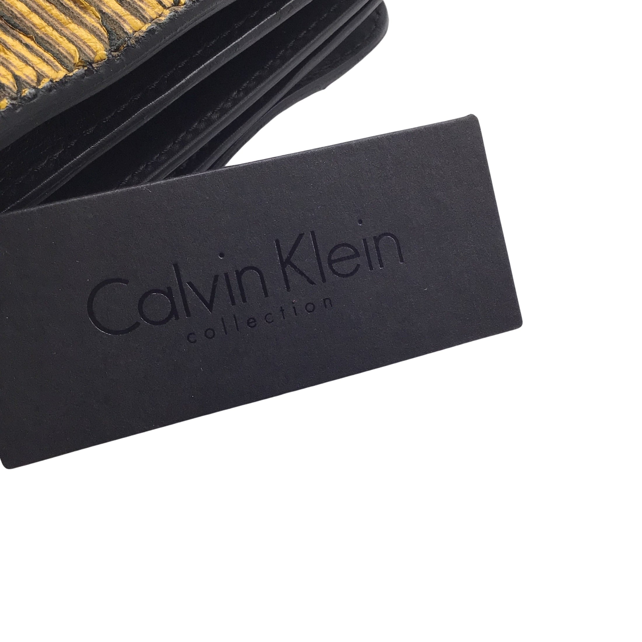 Calvin Klein Collection Yellow / Black Accordion Clutch Bag