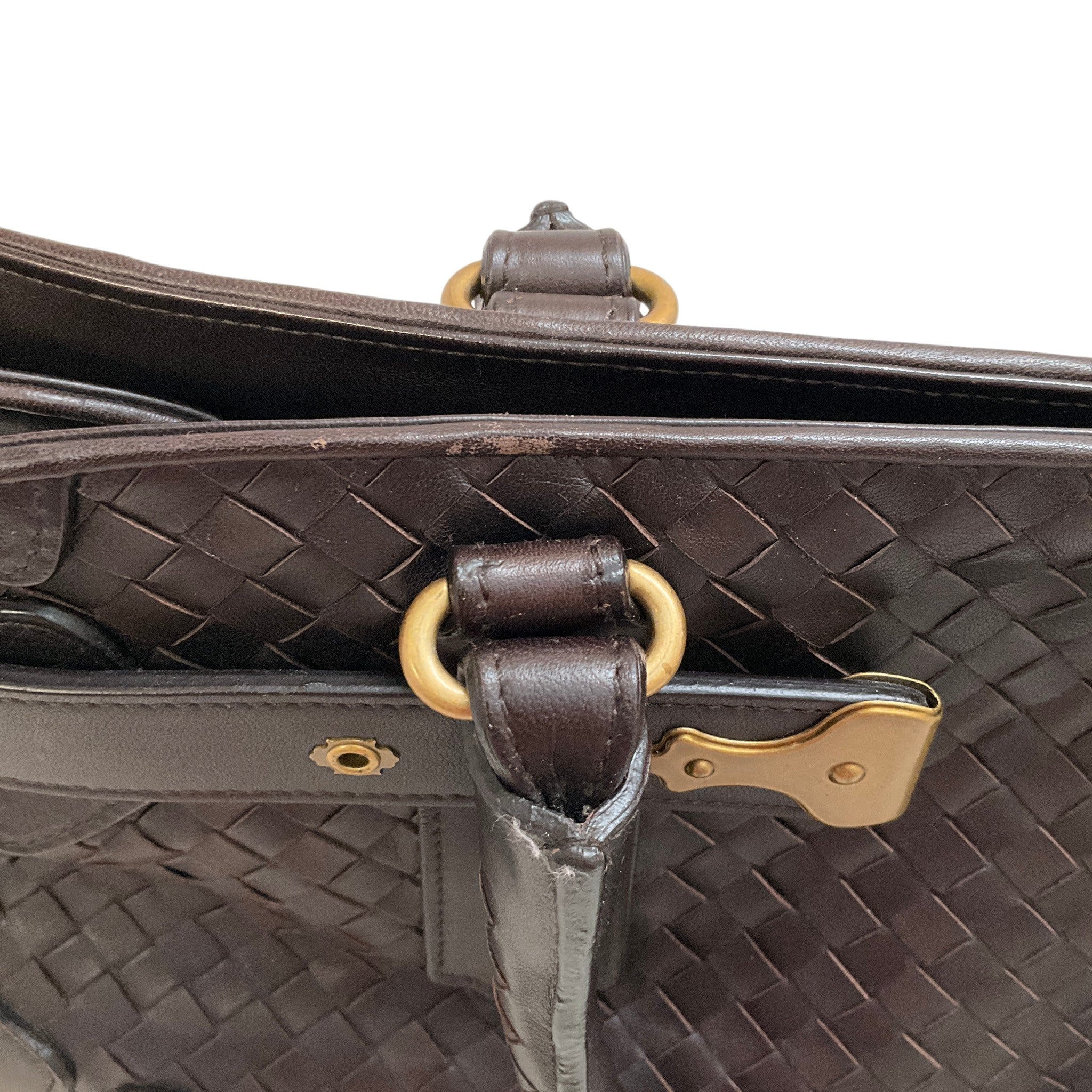 Bottega Veneta Brown Leather Intrecciato Tote