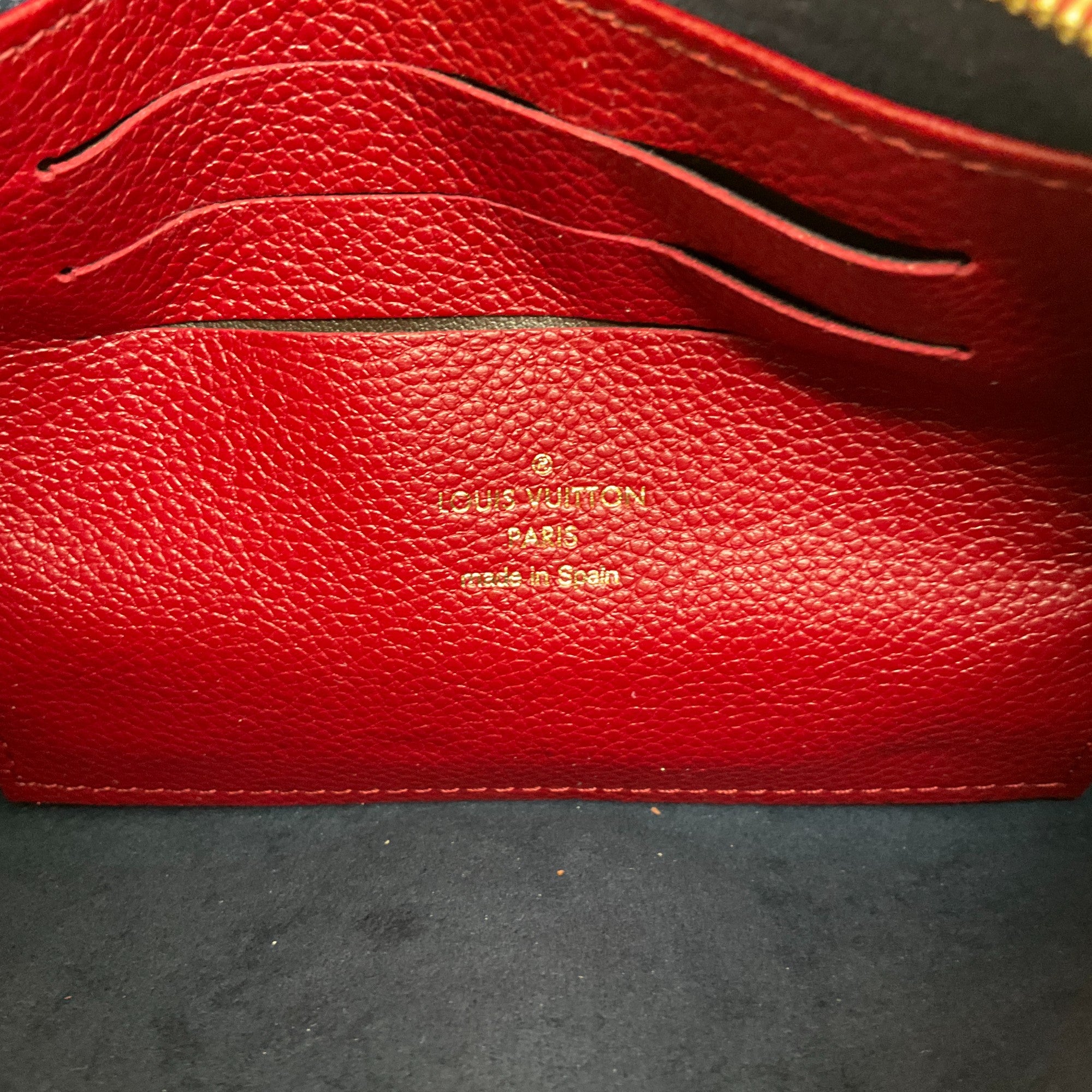 Louis Vuitton Red Monogram Empreinte Double Zip Pochette