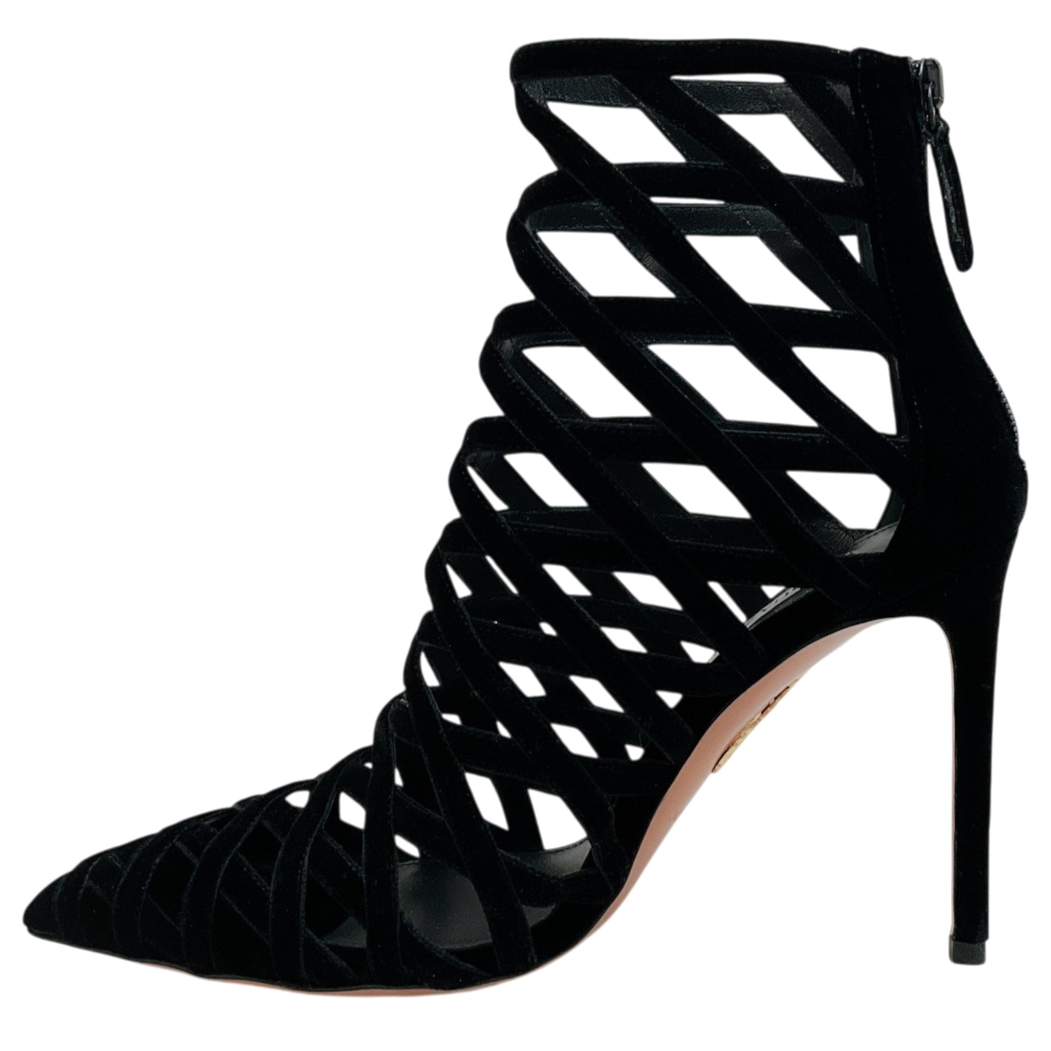 Aquazzura Black Velvet Romance 105 Booties