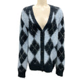 Load image into Gallery viewer, Michael Kors Collection Light Blue / Navy Blue Knit Cardigan Sweater
