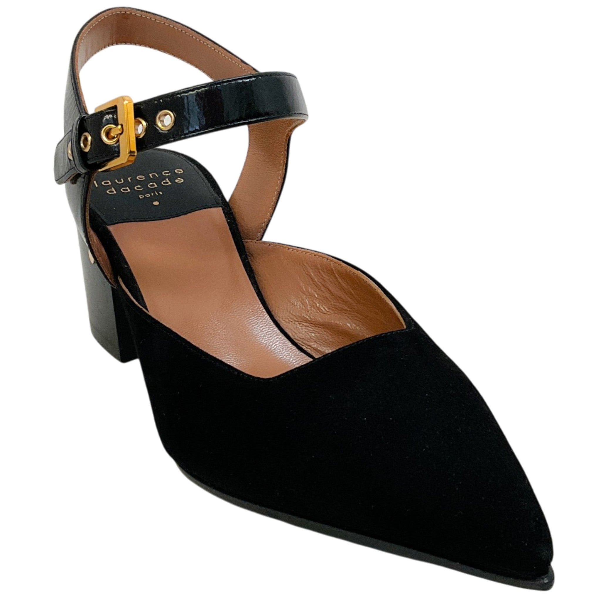 Laurence Dacade Black Suede Kane Ankle Strap Pumps
