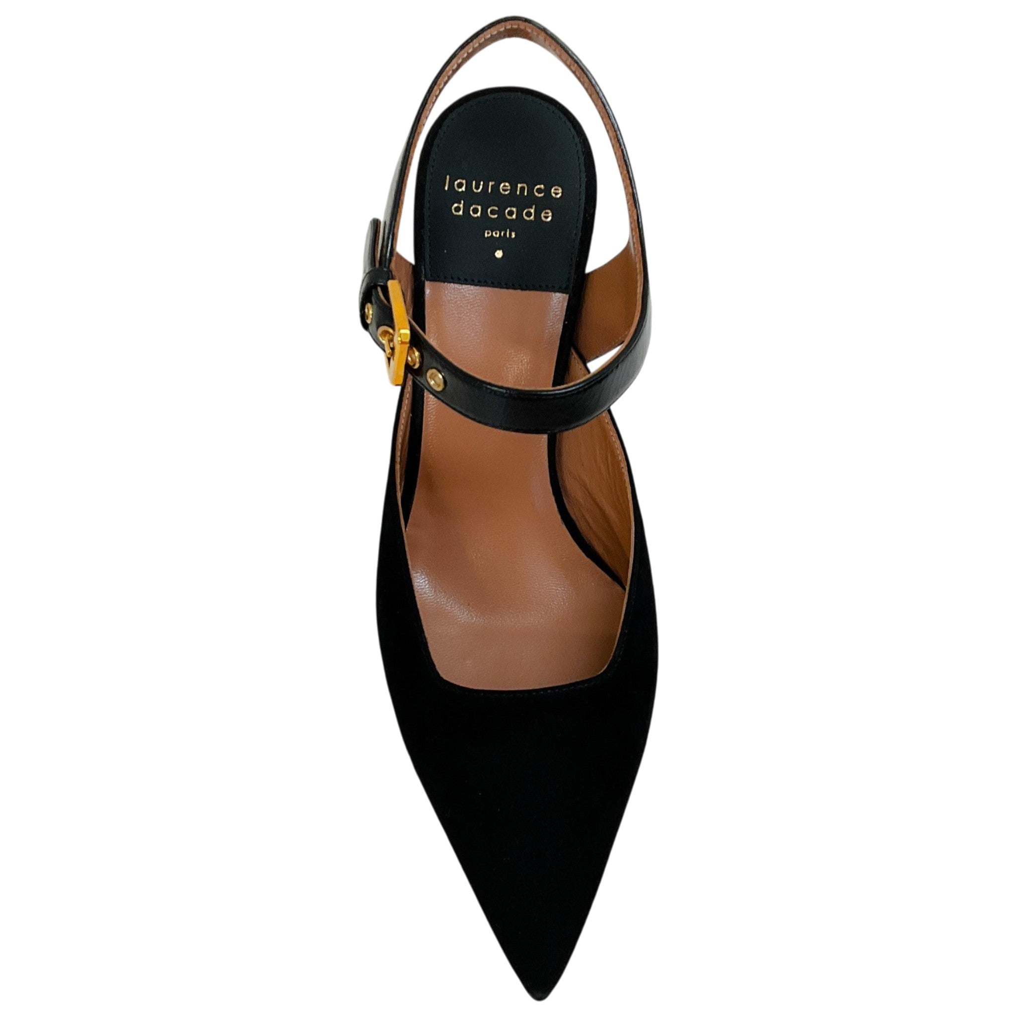 Laurence Dacade Black Suede Kane Ankle Strap Pumps