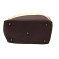 Load image into Gallery viewer, Bottega Venta Cream / Brown Colorblock Leather Handbag
