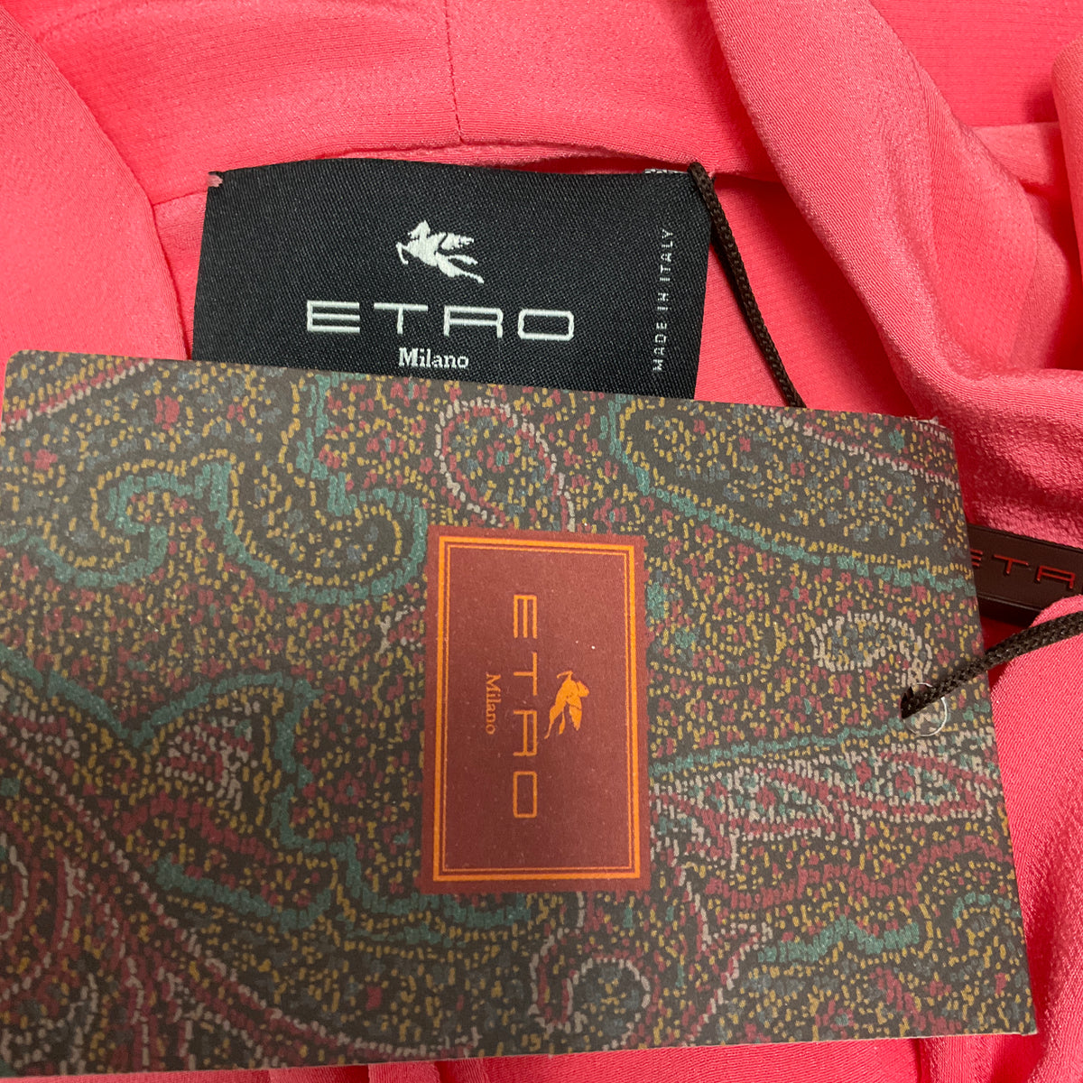 Etro Cyclamen Pink Tie Neck Silk Blouse
