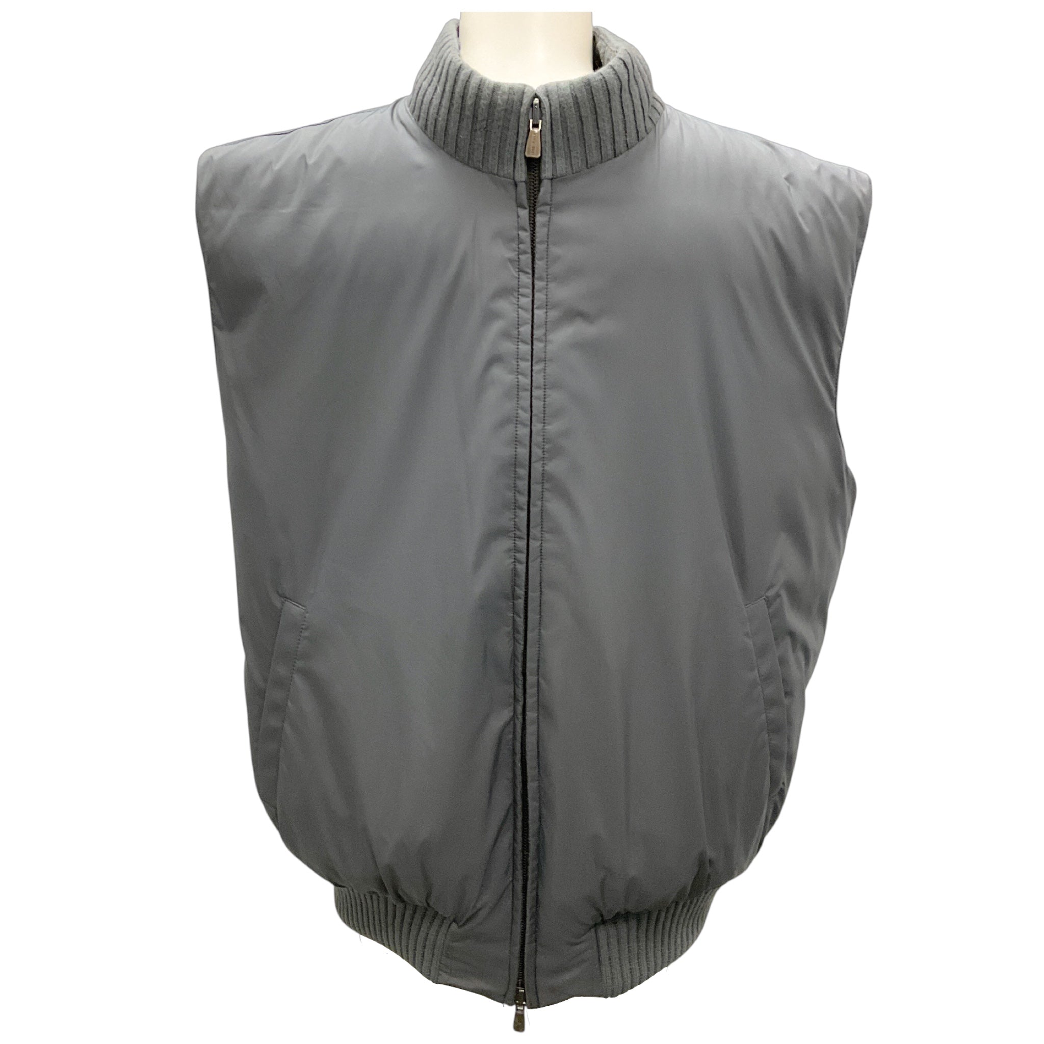 Loro Piana Men's Grey Reversible Storm System Rain & Wind Protection Vest
