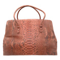 Load image into Gallery viewer, Nancy Gonzalez Red Python Skin Leather Double Top Handle Satchel Handbag
