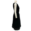 Load image into Gallery viewer, Vicky Tiel Vintage Black Embellished Lace Hem Sleeveless Velvet Cocktail Dress
