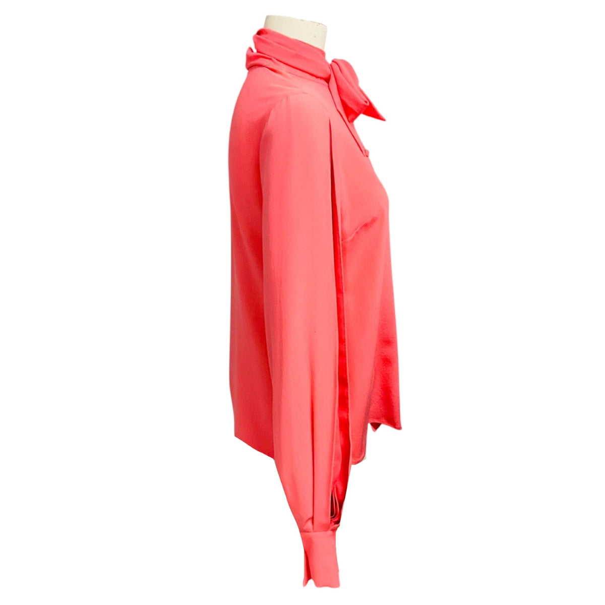 Etro Cyclamen Pink Tie Neck Silk Blouse