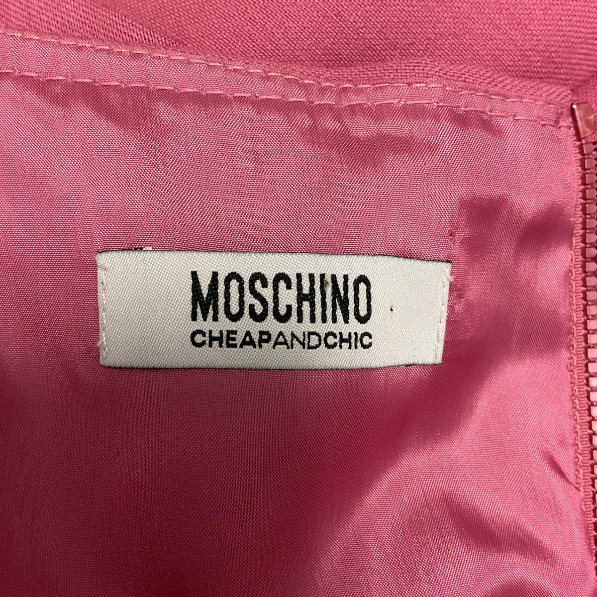 Moschino Cheap and Chic Rose Pink Three Quarter Sleeved Wool Midi Dress