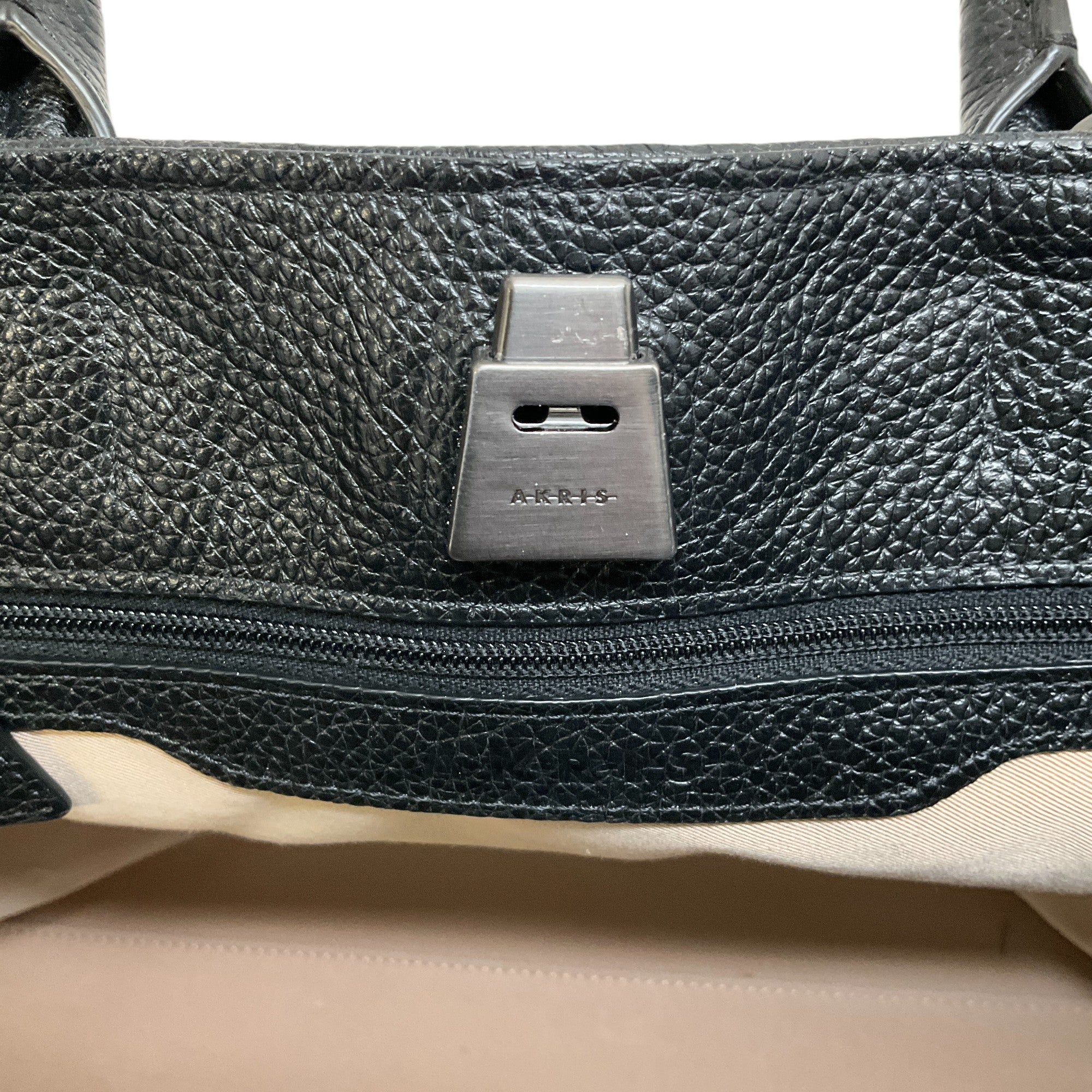 Akris Navy / Black / White Woven Leather Bag