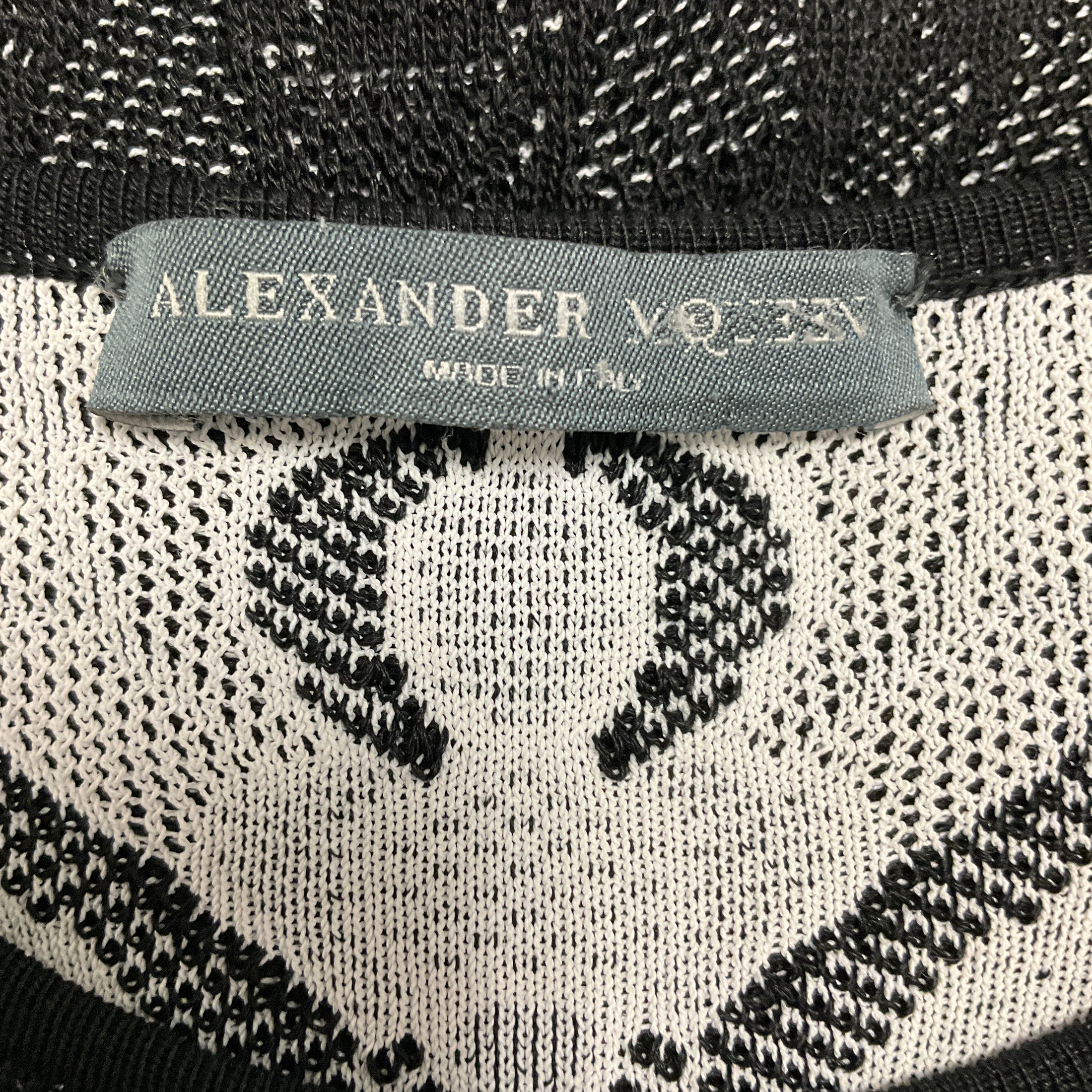 Alexander McQueen Black Fitted Knit Midi Dress
