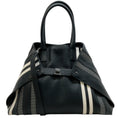 Load image into Gallery viewer, Akris Black / White Stripe Leather Bag

