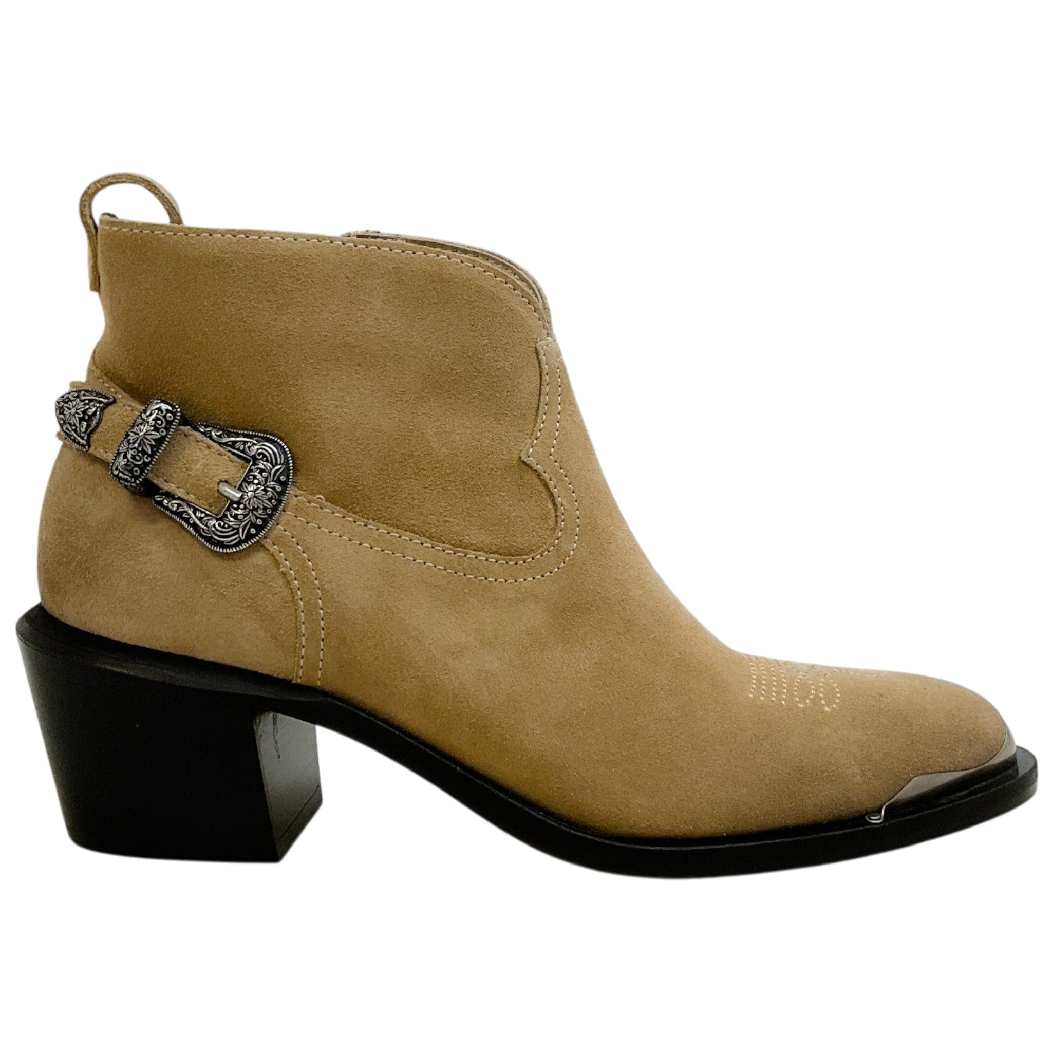 Golden Goose Deluxe Brand Tan Suede Patty Western Ankle Booties