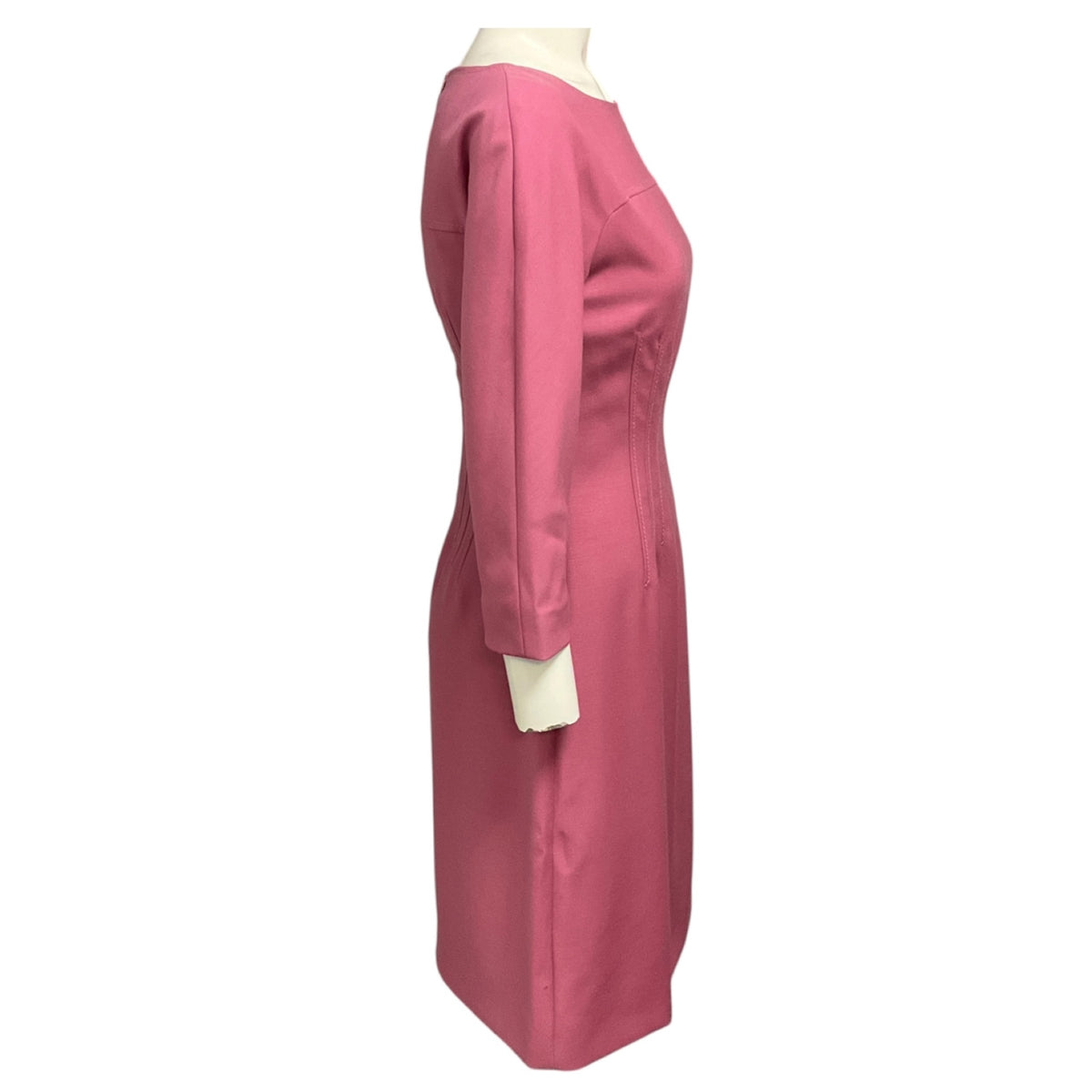 Moschino Cheap and Chic Rose Pink Three Quarter Sleeved Wool Midi Dress