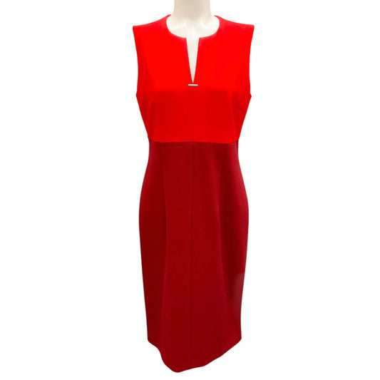 Hugo Boss Red Daedalus Two-Tone Colorblock Sheath Dress