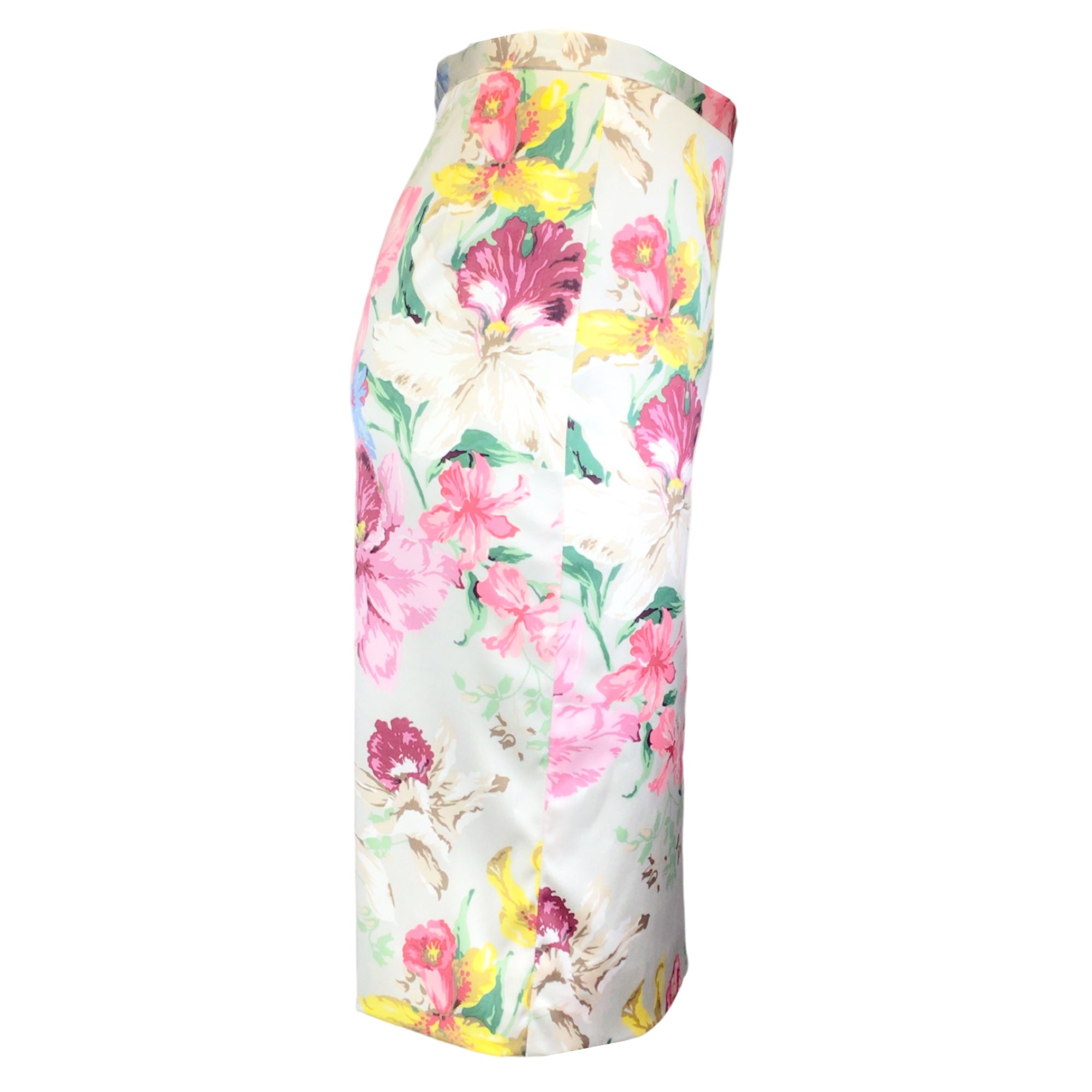 Dolce & Gabbana Multicolored Floral Printed Silk Pencil Skirt