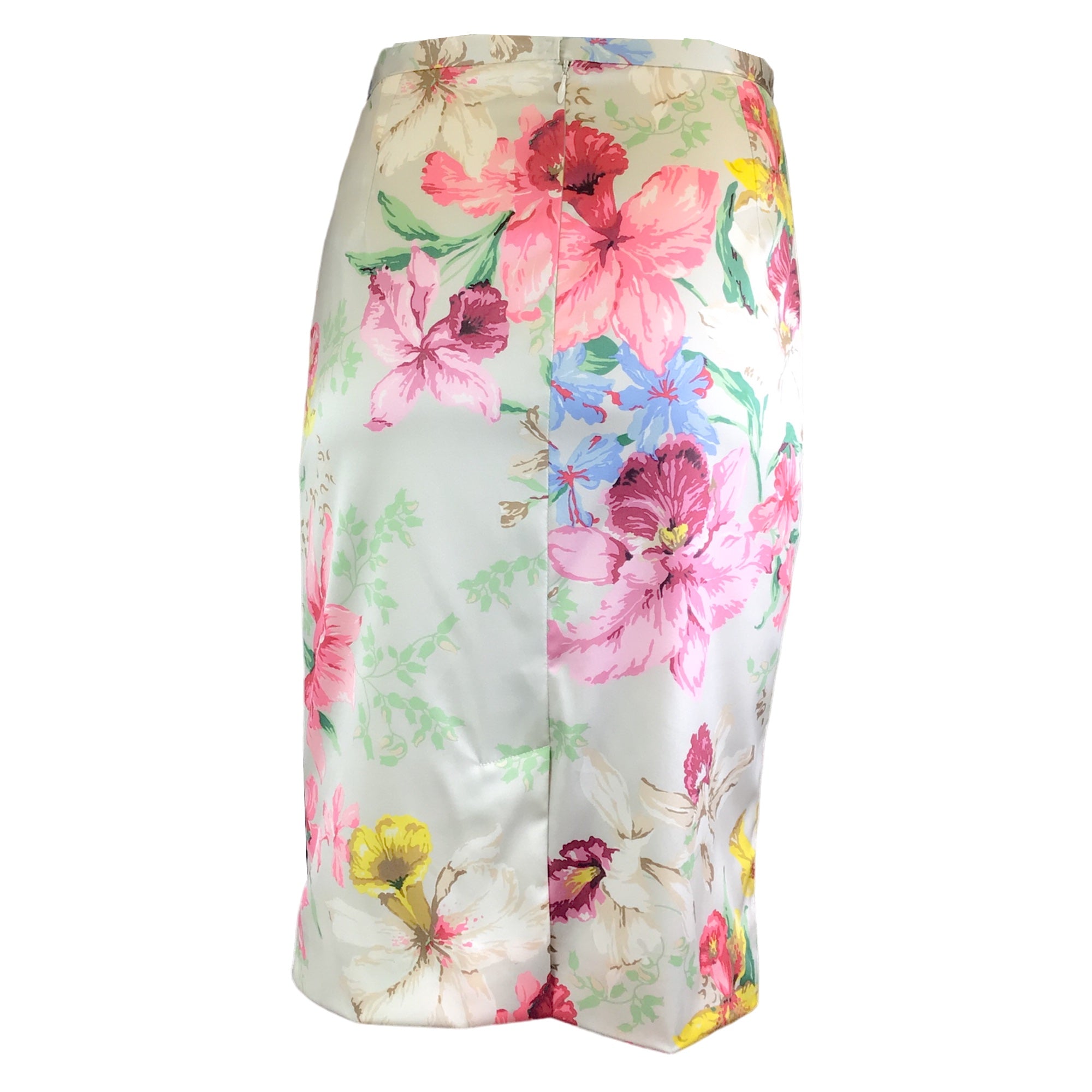 Dolce & Gabbana Multicolored Floral Printed Silk Pencil Skirt