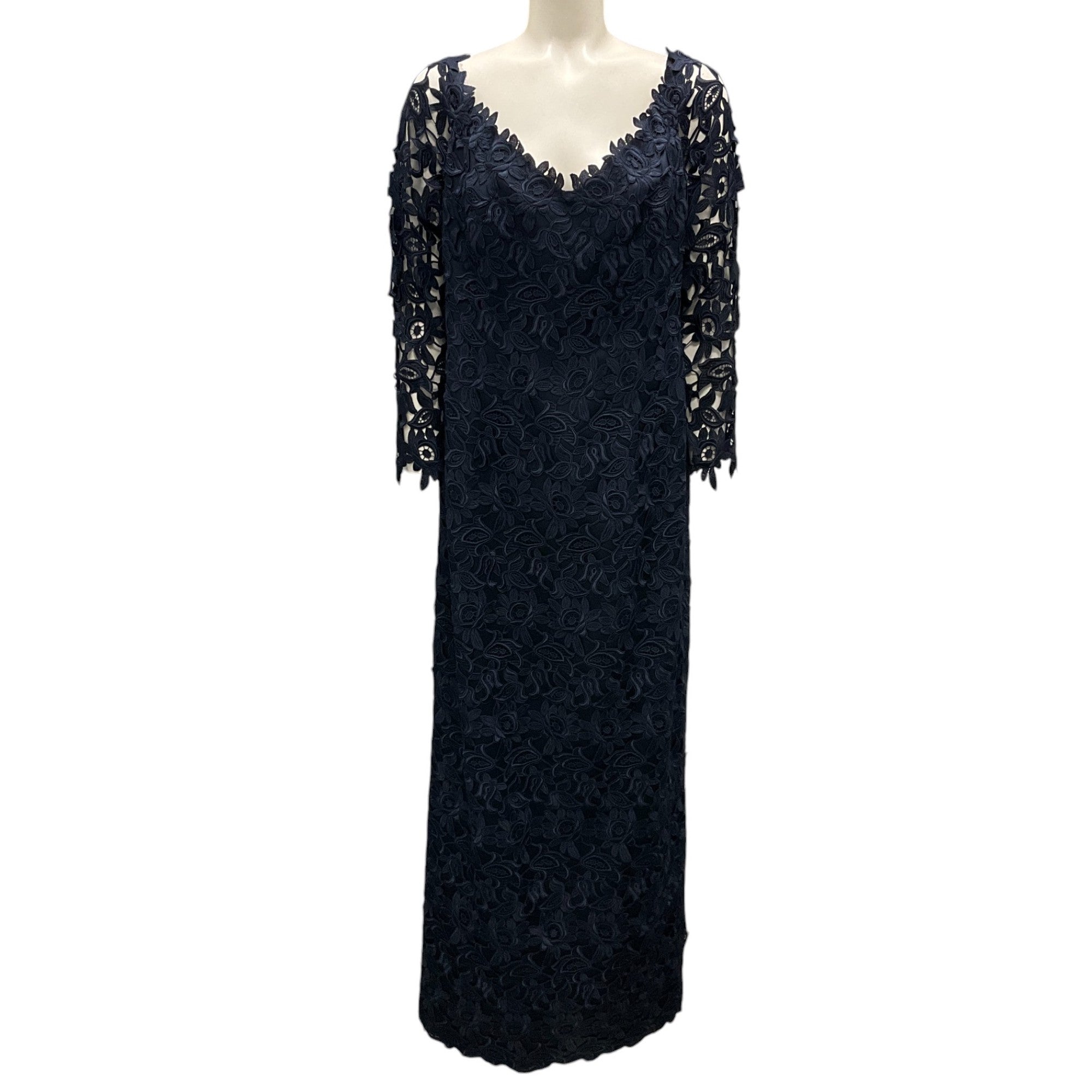 Helen Morley Navy Blue Lace Gown / Formal Dress