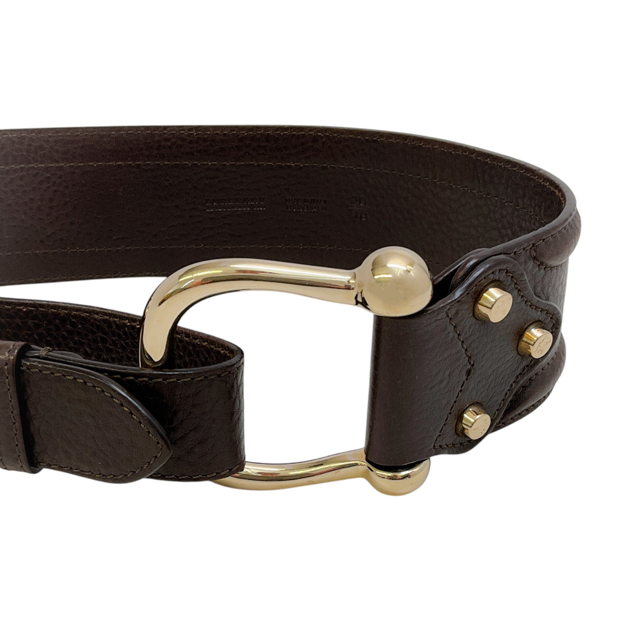 Burberry Brown Leather Horsebit Belt