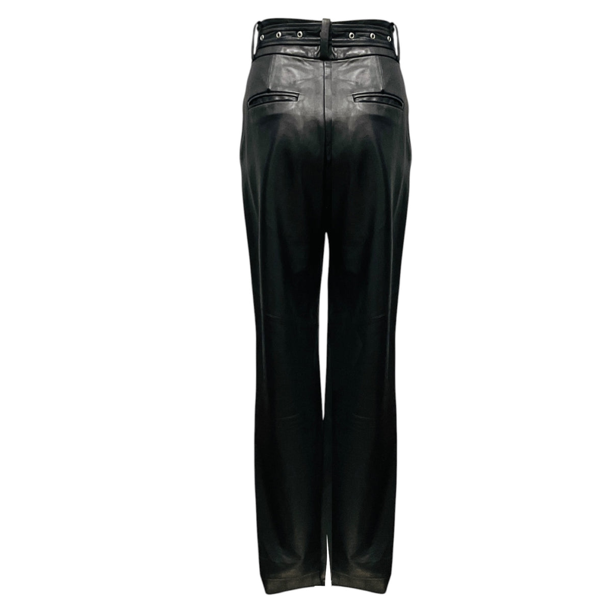 Iro Black Rifra Lamb Leather Pants with Belt